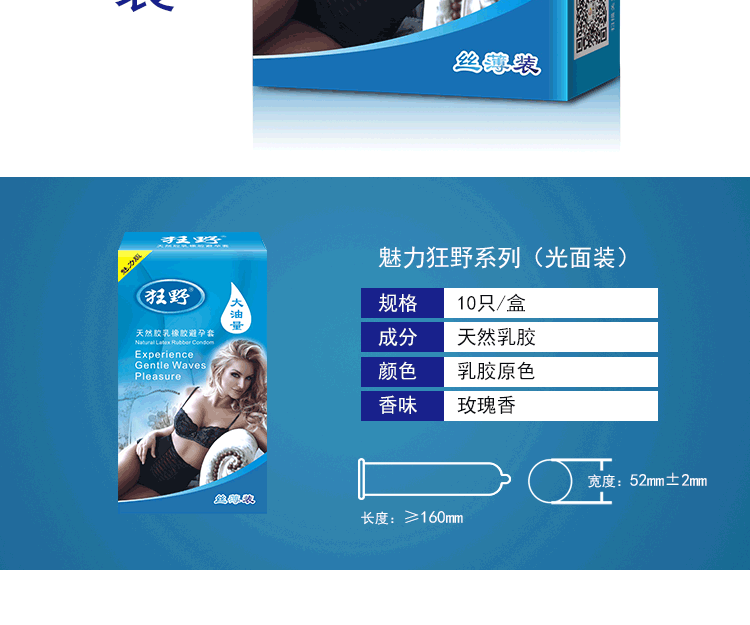 狂野避孕套魅力系列天藍色(圖2) 狂野避孕套魅力系列天藍色(圖2)